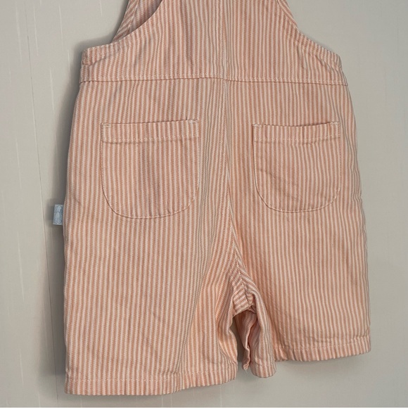 Covington Kids Striped Embroidered Shortalls Peach Cotton Denim Unisex 12M - Picture 10 of 14